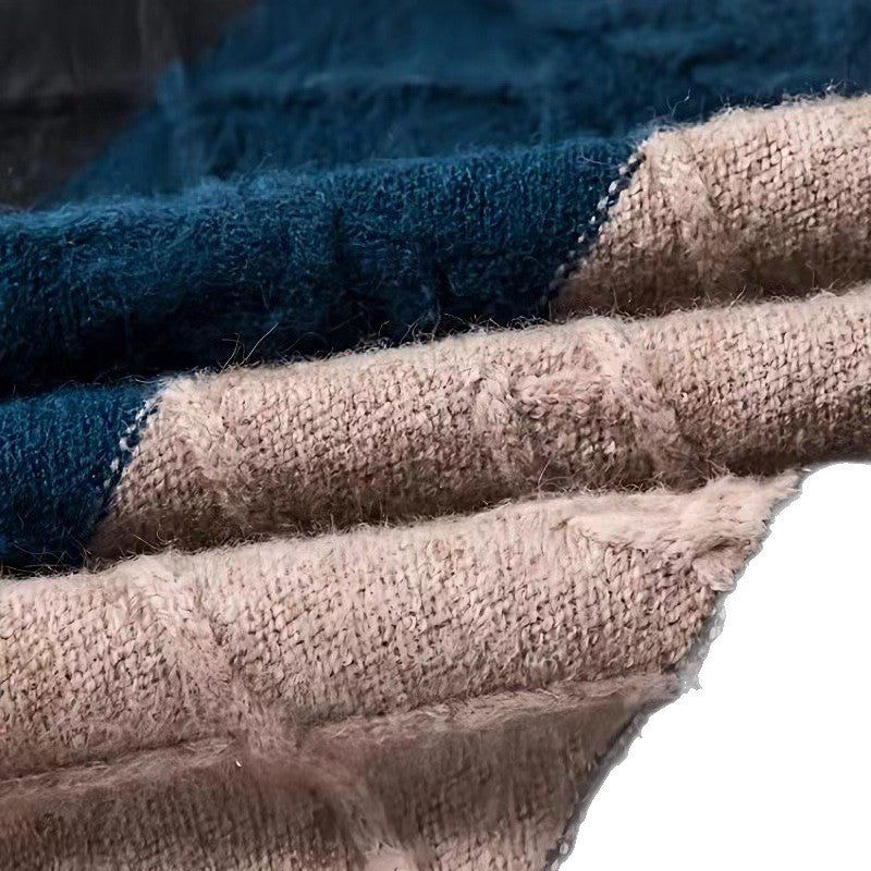Autumn And Winter Pure Color Youth Business Casual Loose Round Neck Cashmere Knitted Bottoming Shirt